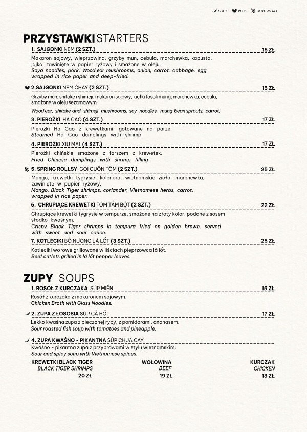 Przykładowe menu
